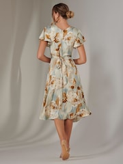 Jolie Moi Green Wrap Front Midi Dress - Image 2 of 6