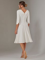 Jolie Moi White Sloan 3/4 Sleeve Midi Dress - Image 2 of 6