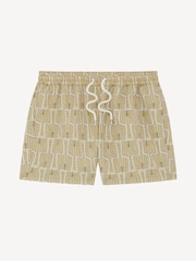 Frescobol Carioca Cream Palmeira Print Rio Swim Shorts - Image 3 of 4