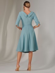 Jolie Moi Blue Sloan 3/4 Sleeve Midi Dress - Image 2 of 6