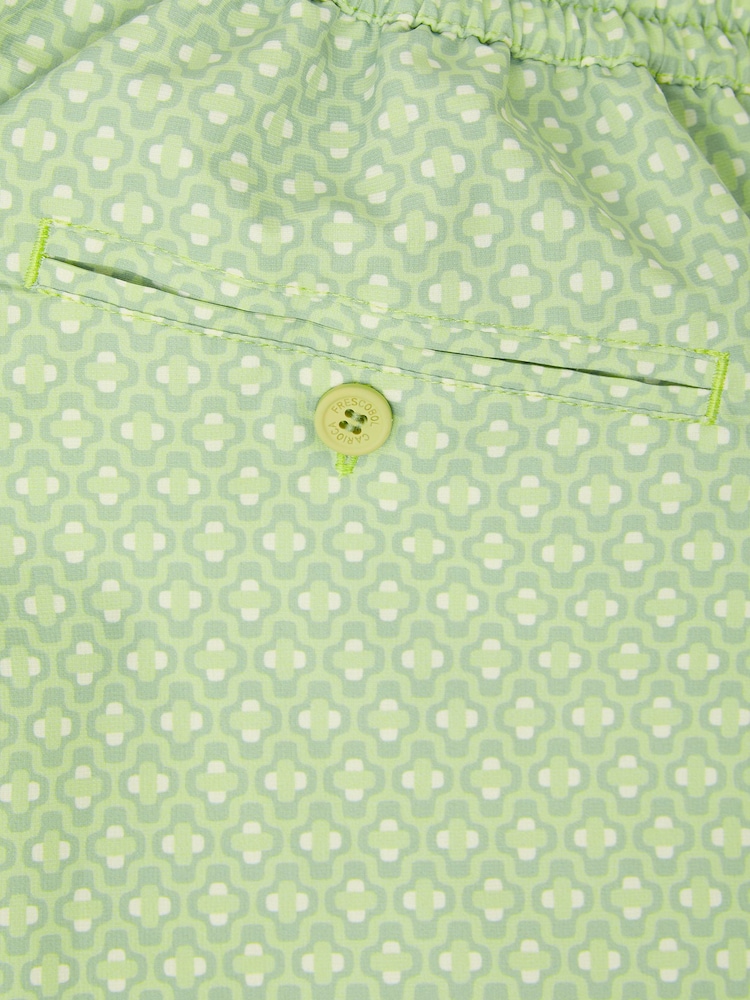 Frescobol Carioca Green Ipanema Micro Print Rio Swim Shorts - Image 5 of 5