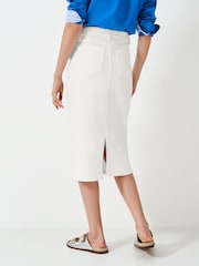 Crew Clothing Company White Mia Denim Midi Skirt - Image 3 of 5