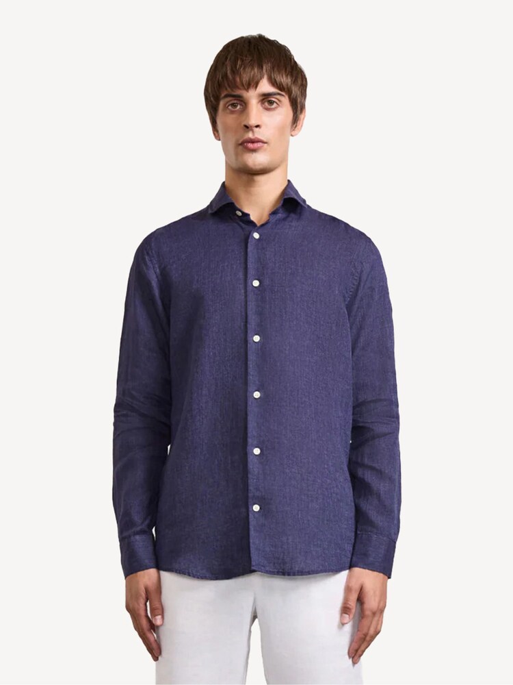 Frescobol Carioca Mid Blue Antonio Long Sleeve Shirt - Image 1 of 3