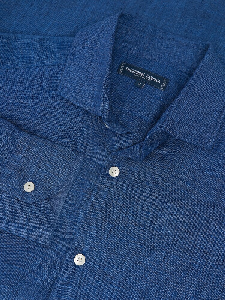 Frescobol Carioca Mid Blue Antonio Long Sleeve Shirt - Image 3 of 3