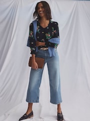 Crew Clothing Company Blue Relaxed Leg Crop Jeans - Image 2 of 10