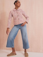 Crew Clothing Company Blue Relaxed Leg Crop Jeans - Image 4 of 10