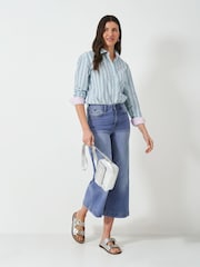Crew Clothing Company Blue Relaxed Leg Crop Jeans - Image 6 of 10