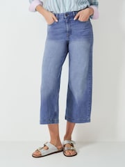 Crew Clothing Company Blue Relaxed Leg Crop Jeans - Image 8 of 10