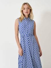 Crew Clothing Company Blue Emma Sleeveless Jersey Shirt Dress - Image 3 of 5