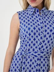 Crew Clothing Company Blue Emma Sleeveless Jersey Shirt Dress - Image 4 of 5