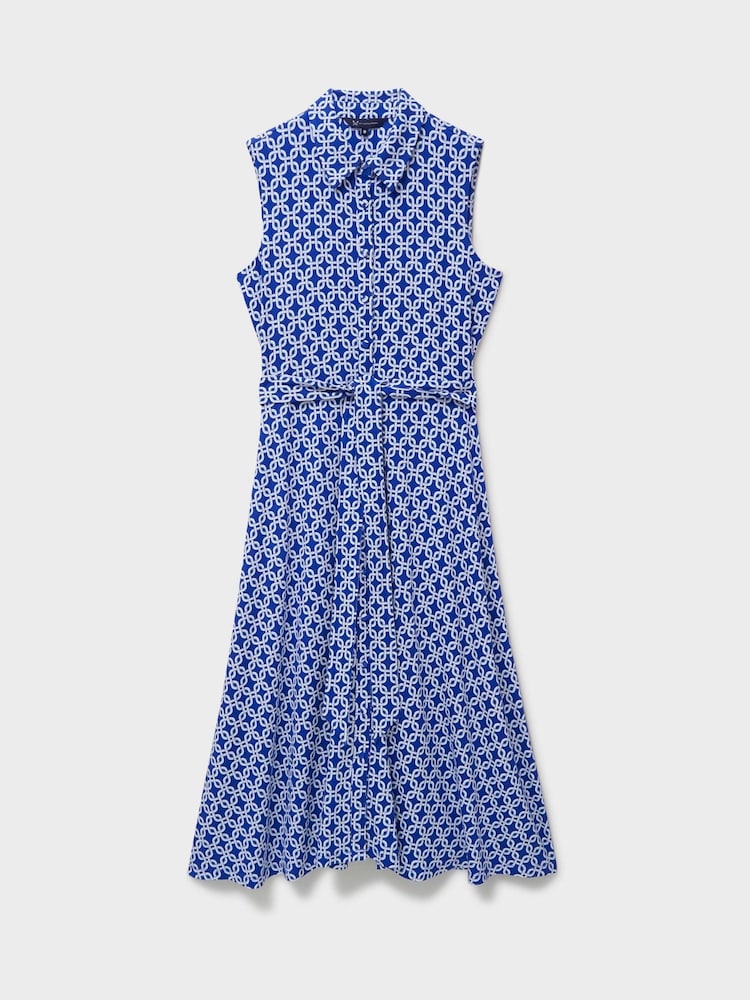 Crew Clothing Company Blue Emma Sleeveless Jersey Shirt Dress - Image 5 of 5
