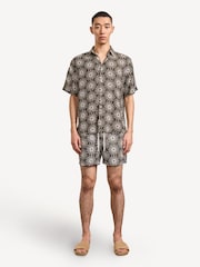 Frescobol Carioca Brown Castro Linen Copa Sol Printed Shirt - Image 2 of 8