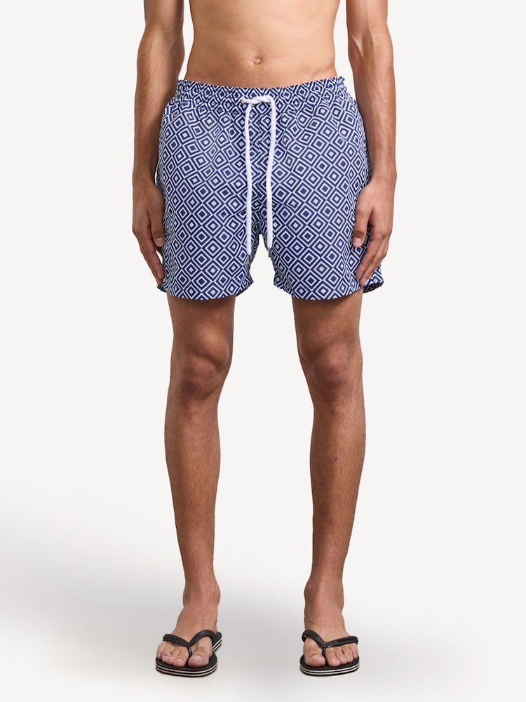 Frescobol Carioca Blue Rio Swim Shorts Copacabana Print - Image 1 of 5