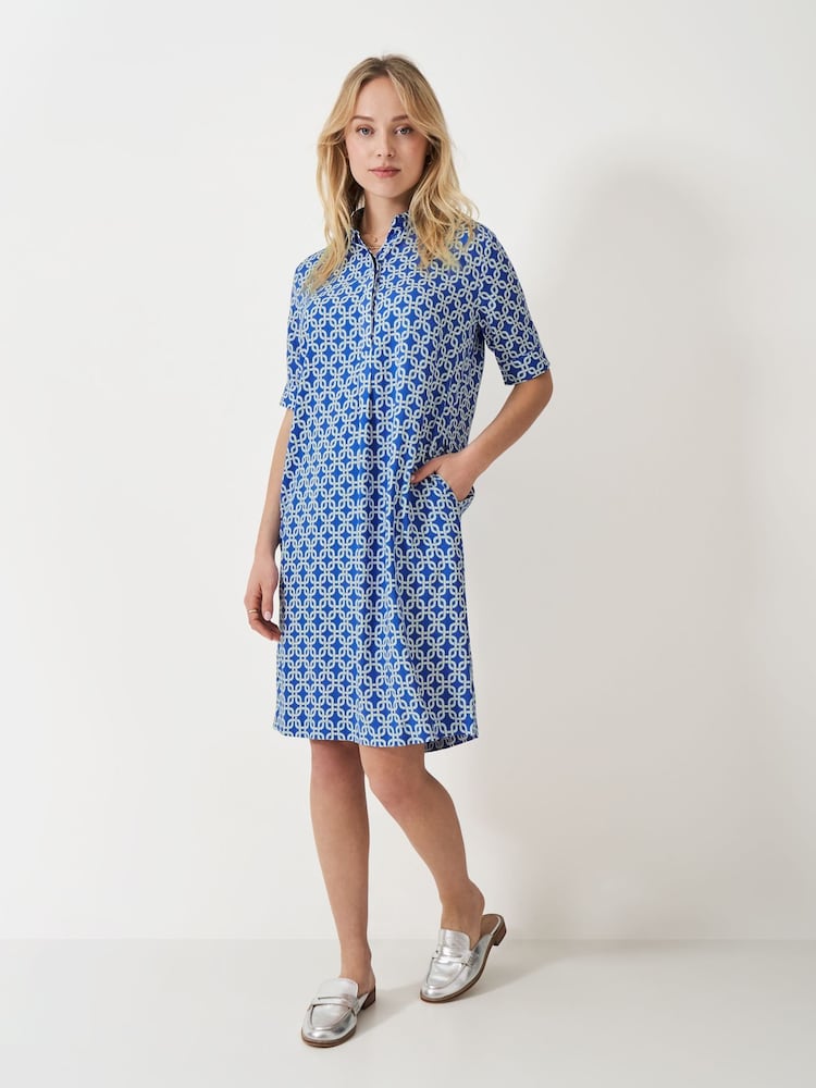 Crew Clothing Company Leah Geo Print Shift Shirt Dress - صورة 1 من 5