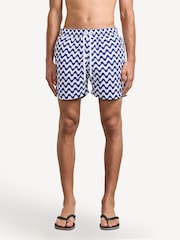 Frescobol Carioca Blue & White Rio Swim Shorts Copacabana Print - Image 1 of 5