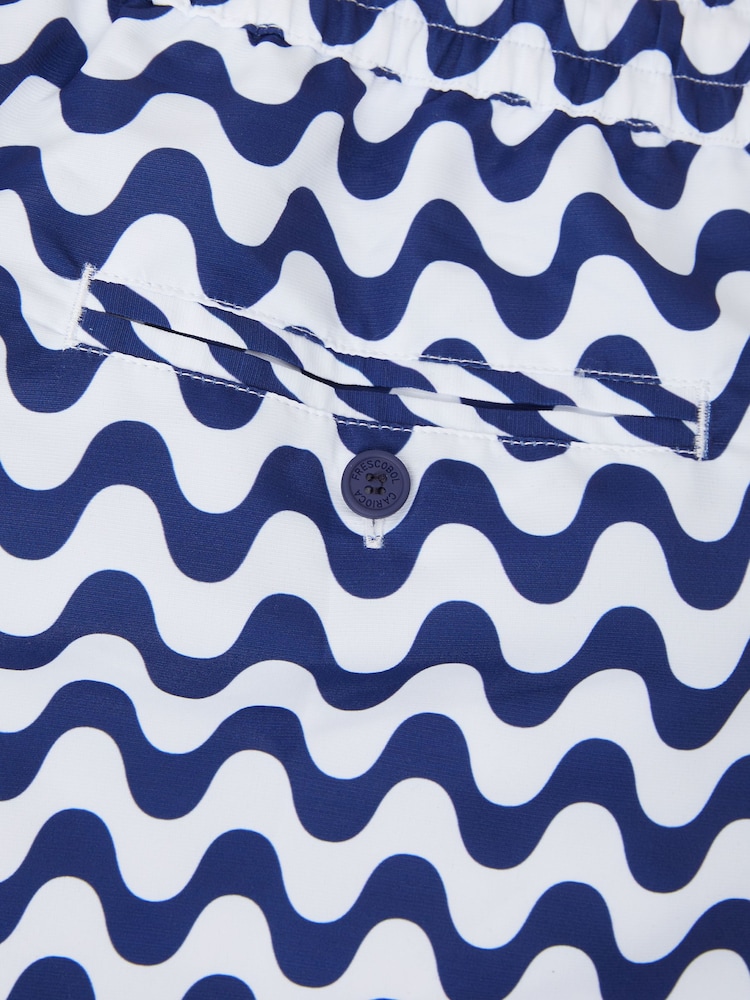 Frescobol Carioca Blue & White Rio Swim Shorts Copacabana Print - Image 5 of 5