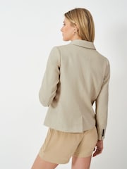 Crew Clothing Company Natural Linen Blend Blazer - Image 2 of 5