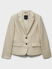 Crew Clothing Company Natural Linen Blend Blazer - Image 5 of 5