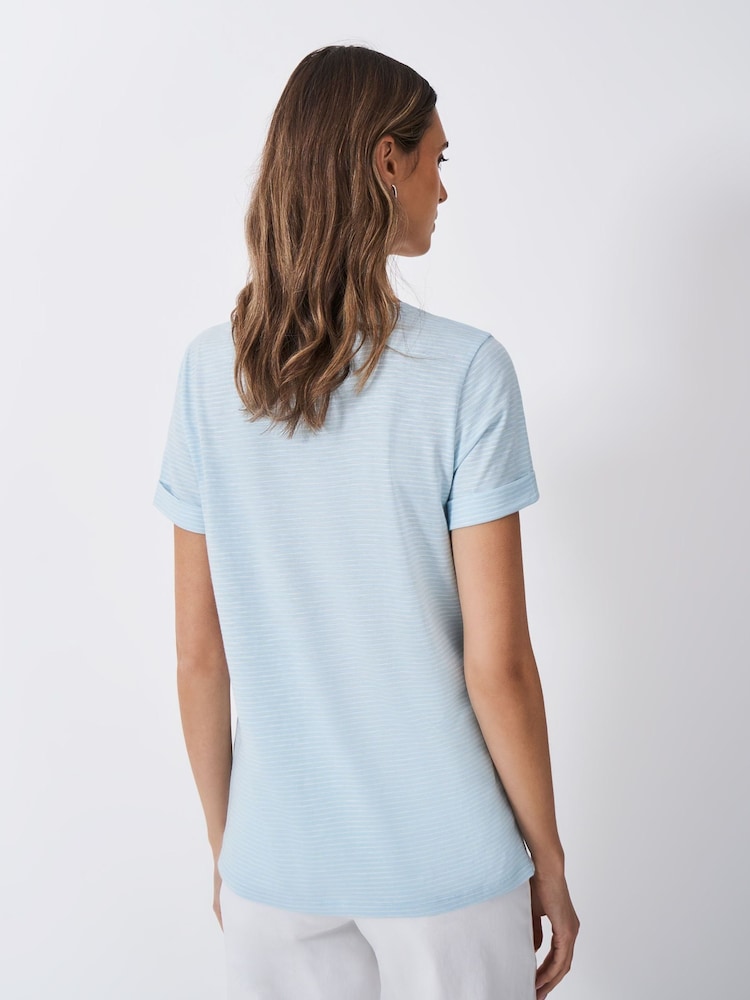 Crew Clothing Company Stripe Crew Neck 100% Cotton Stripe T-Shirt - صورة 2 من 5