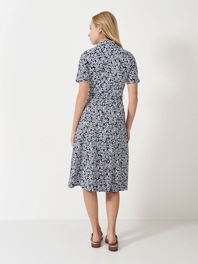 Crew Clothing Company Blue Dani Wrap Front Dress - Image 2 of 5