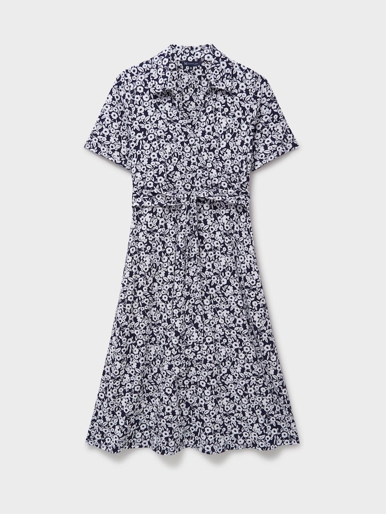 Crew Clothing Company Blue Dani Wrap Front Dress - Image 5 of 5