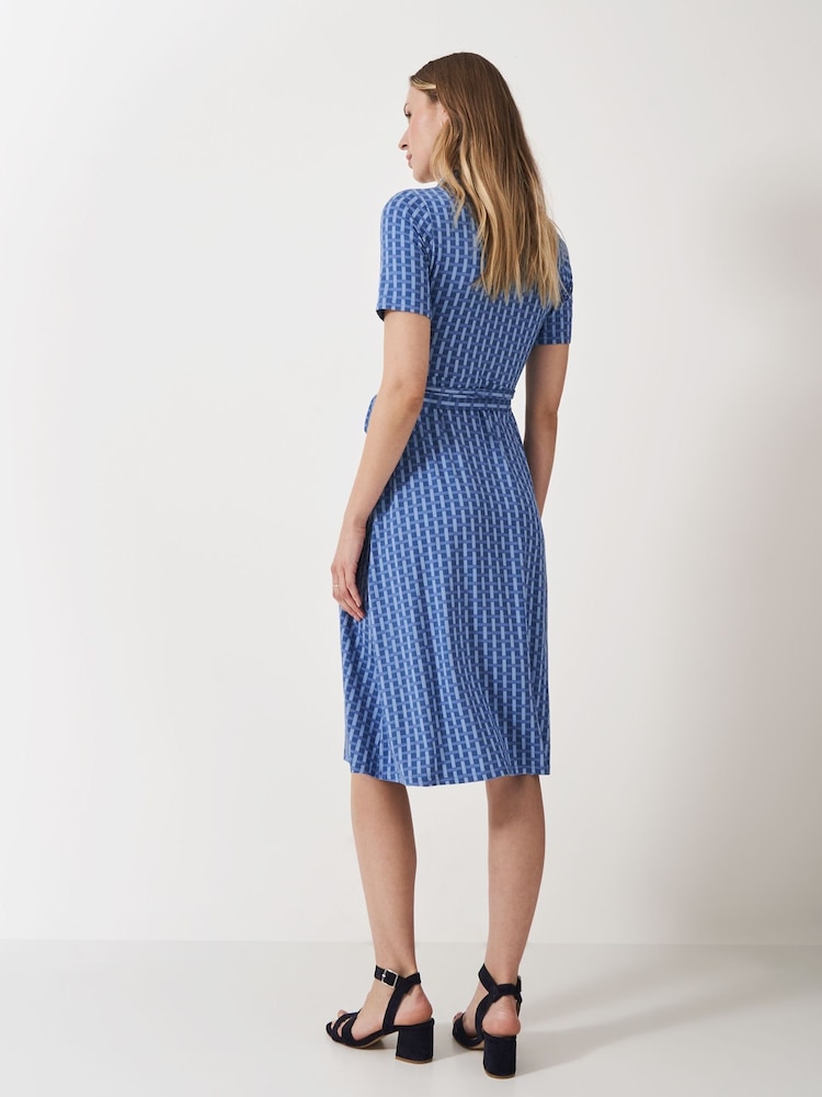 Crew Clothing Company Blue Dani Wrap Front Dress - Image 2 of 5
