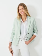 Crew Clothing Company Green Linen Blend Blazer - Image 1 of 4