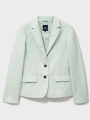 Crew Clothing Company Green Linen Blend Blazer - Image 4 of 4