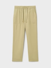 Crew Clothing Company Natural Linen Blend Tapered Trousers - Image 5 of 5