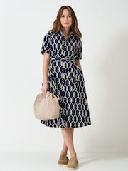 Crew Clothing Company Blue Eleanor 100% Cotton Shirt Dress - Image 1 of 5