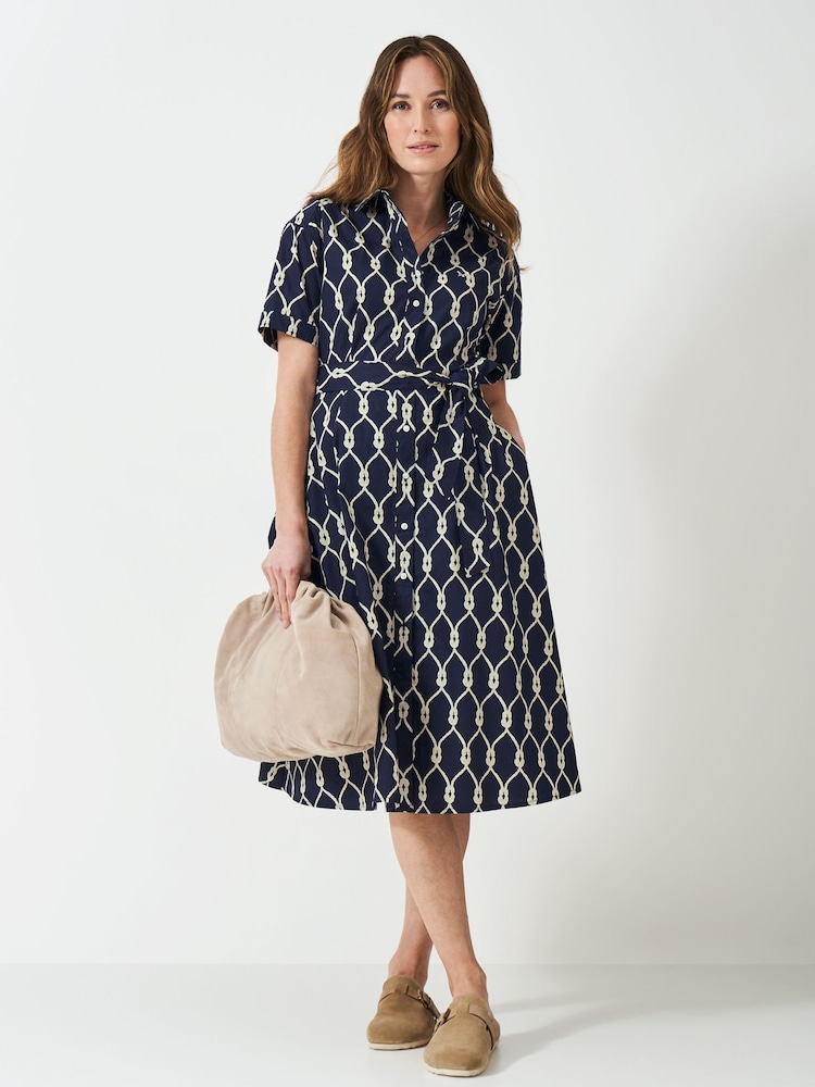 Crew Clothing Company Blue Eleanor 100% Cotton Shirt Dress - Image 1 of 5