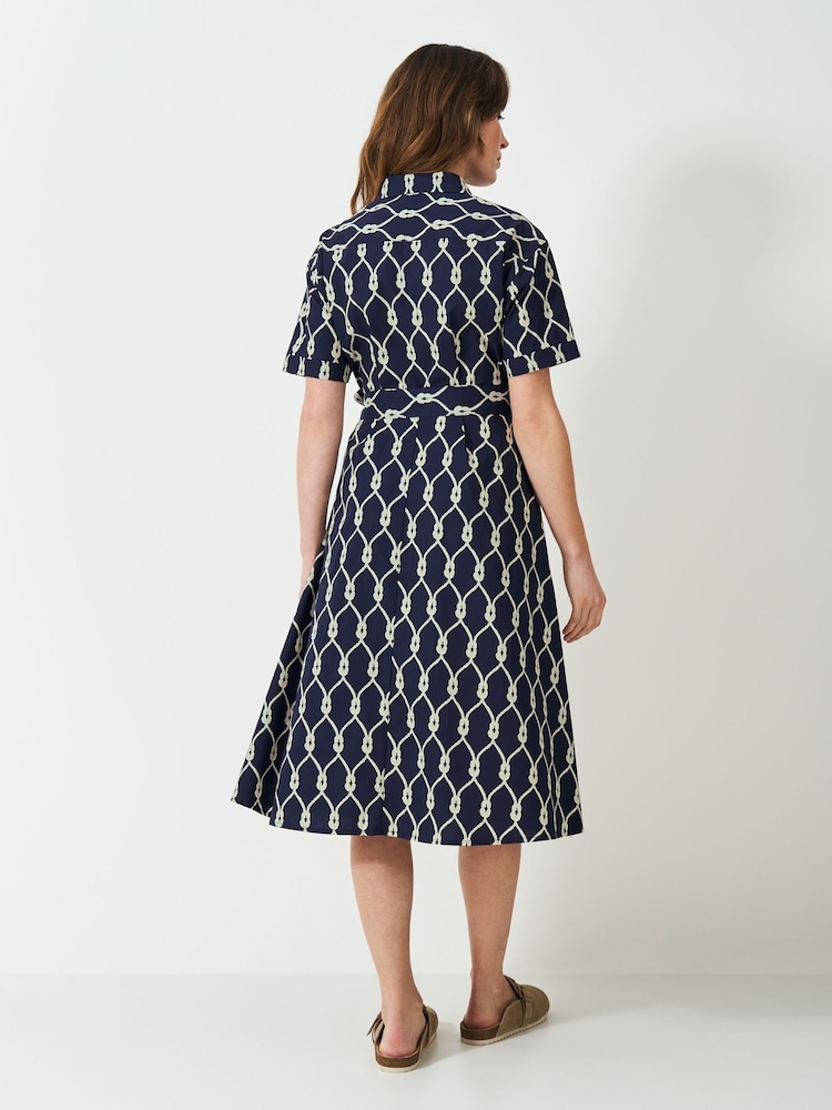 Crew Clothing Company Blue Eleanor 100% Cotton Shirt Dress - Image 2 of 5