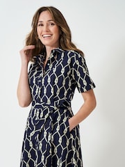 Crew Clothing Company Blue Eleanor 100% Cotton Shirt Dress - Image 3 of 5