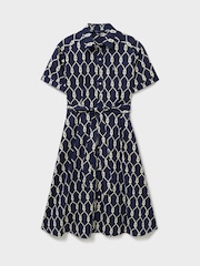 Crew Clothing Company Blue Eleanor 100% Cotton Shirt Dress - Image 5 of 5