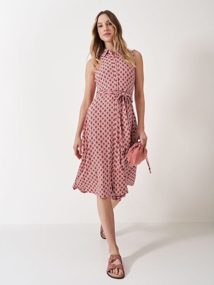 Crew Clothing Company Red Emma Sleeveless Jersey Shirt Dress - Image 1 of 5