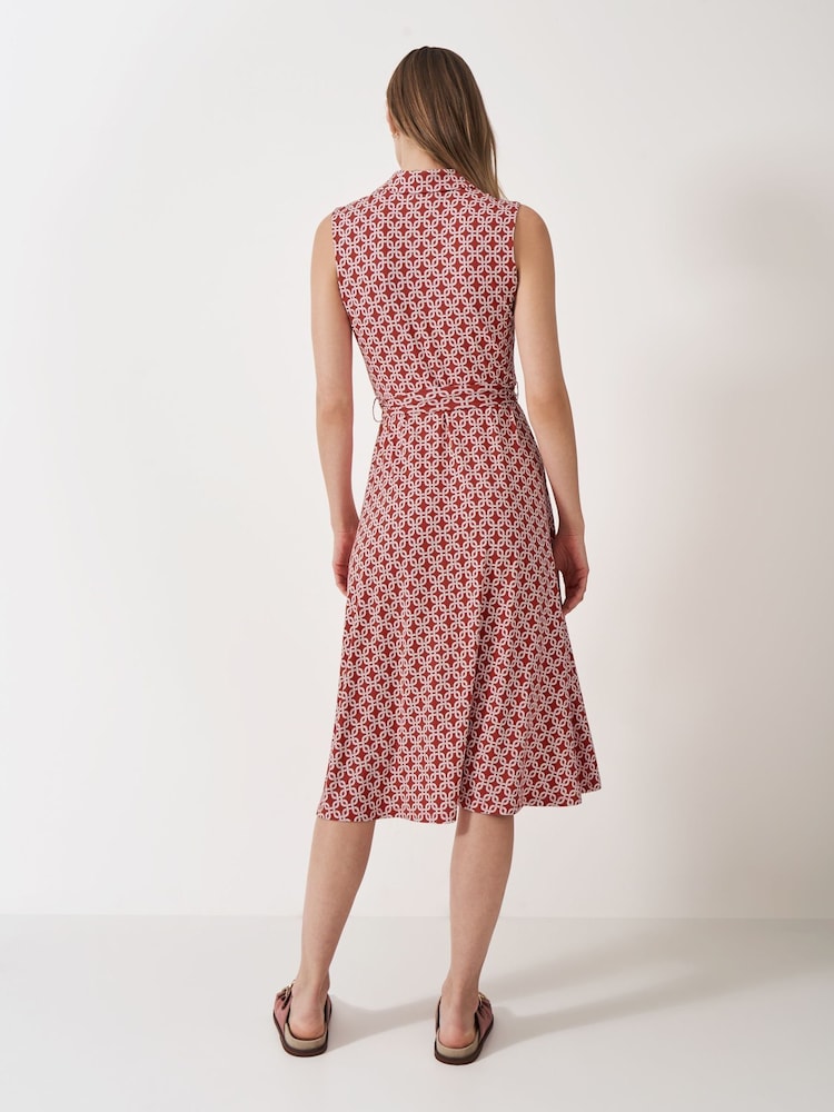 Crew Clothing Company Red Emma Sleeveless Jersey Shirt Dress - Image 2 of 5
