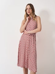 Crew Clothing Company Red Emma Sleeveless Jersey Shirt Dress - Image 3 of 5