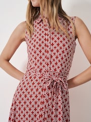 Crew Clothing Company Red Emma Sleeveless Jersey Shirt Dress - Image 4 of 5