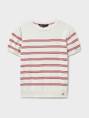 Crew Clothing Company Red Sola Stripe Crew Neck 100% Cotton Jumper - Image 5 of 5