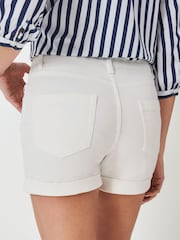 Crew Clothing Company White Cotton Denim Shorts - Image 2 of 5