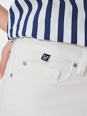 Crew Clothing Company White Cotton Denim Shorts - Image 4 of 5