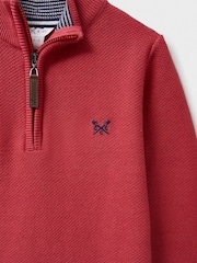 Crew Clothing Company Red 100% Cotton Half Zip Jumper - Image 3 of 3