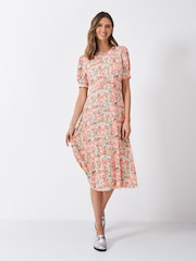 Crew Clothing Company Scarlet Jersey Printed Tea Dress - Image 1 of 5