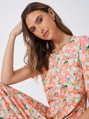 Crew Clothing Company Scarlet Jersey Printed Tea Dress - Image 4 of 5