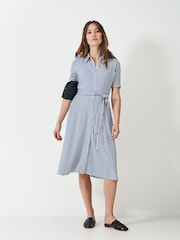 Crew Clothing Company Blue Emma Jersey Shirt Dress - Image 1 of 5