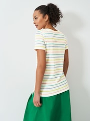 Crew Clothing Company Green Breton Striped 100% Cotton T-Shirt - Image 2 of 5
