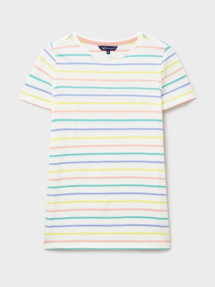 Crew Clothing Company Green Breton Striped 100% Cotton T-Shirt - Image 5 of 5
