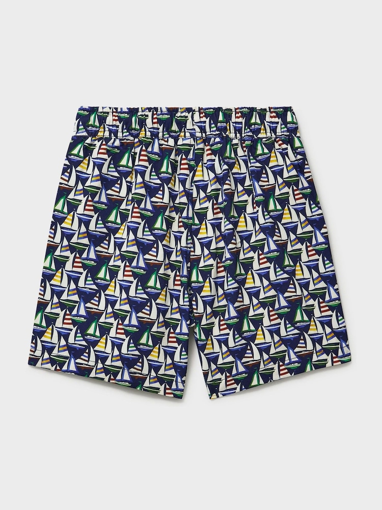 Crew Clothing Company Blue Printed Swim Shorts - Image 2 of 3