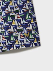 Crew Clothing Company Blue Printed Swim Shorts - Image 3 of 3