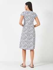 Crew Clothing Blue Alyssia Button Through Jersey Dress - Image 2 of 5